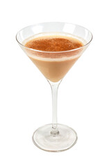 cocktail with cinnamon isolated on white background