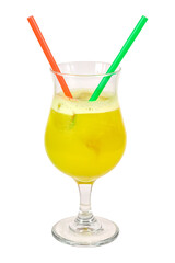 fruit cocktail isolated on white background