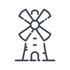 Vector mill line icon isolated. Agriculture symbol