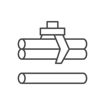 Wood loading line outline icon