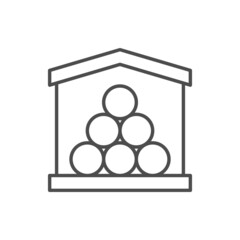 Lumber warehouse line outline icon