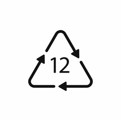 Battery recycling symbol 12 Li. Vector illustration