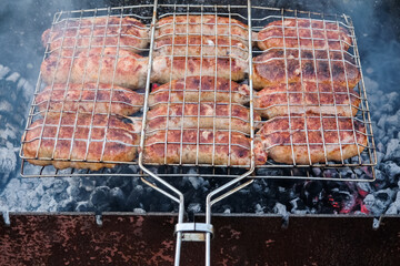 grilled meat on the grill