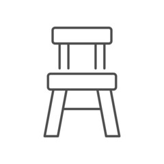 Stool or chair line outline icon