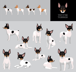 Dog Toy Fox Terrier Cartoon Vector Illustration Color Variation Set