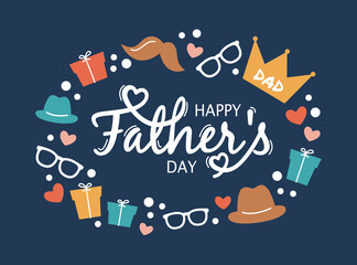 Happy Father’s Day greeting card design template. Father celebrate vector concept banner.