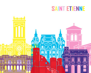 Obraz na płótnie Canvas Saint Etienne skyline poster