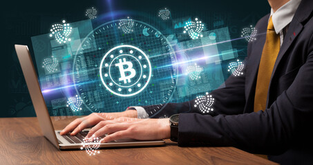 business hand working in stock market