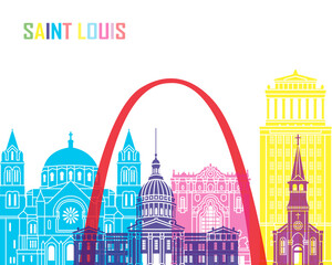 Saint Louis skyline pop - obrazy, fototapety, plakaty