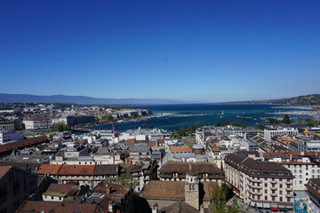 Aerial View of the Old Town of Geneva