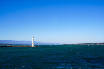 Old lighthouse on Lake Geneva
