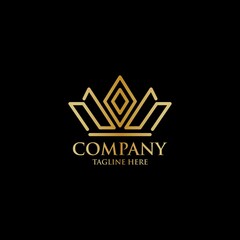 Obraz premium luxury letter n s crown logo design
