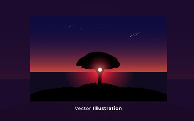 Sunset Vector Illustration Design Art