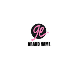 Initial Letter Ge Logo - Handwritten Signature Logo