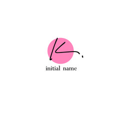 Initial Letter K Logo - Handwritten Signature Logo