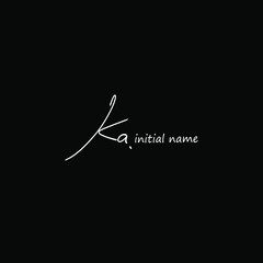 Initial Letter Ka Logo - Handwritten Signature Logo