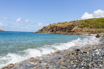 Rocky beach with ocean waves