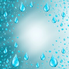 Square banner with 3d Illustration a drop of clean drinking water on frame with copy space in Center .Ad banner for filters, rejuvenation and treatment. Crystal clear and its elements. High quality 3d