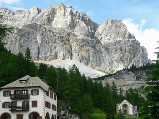 Panoramic view of the beautiful landscape in the Alps , Dolomites, Italy