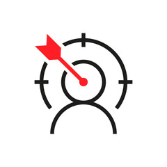 Business targeting line icon vector. Marketing target strategy symbol.