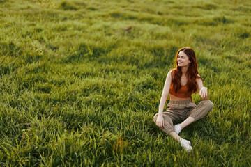 woman nature park smile fashion