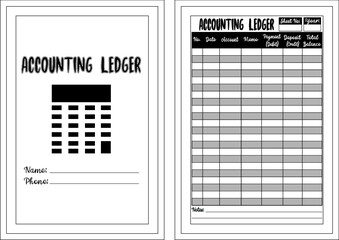 Accounting Ledger Editable KDP Interior Design