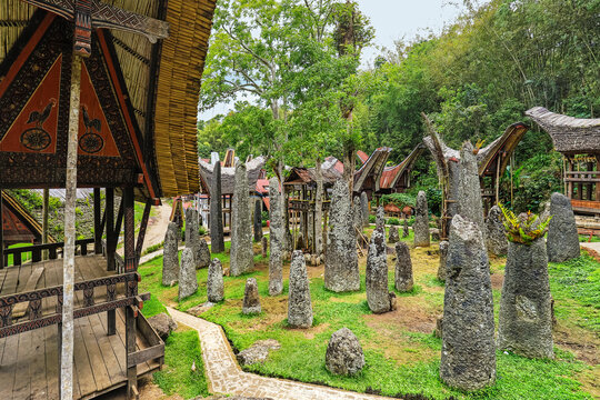 Bori Kalimbuang, megalithic burial site with 102 menhirs near Rantepao, Bori, Rantepao, Toraja, South Sulawesi, Indonesia