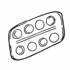 Palette with paint brush hand drawn outline doodle icon. Vector sketch illustration of palette with watercolors and brush for print, web, mobile and infographics isolated on white background.