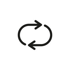 Refresh or rotation arrow icon. Recycling outline on white background 