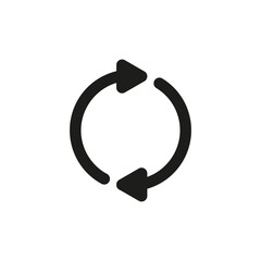 Refresh or rotation arrow icon. Recycling outline on white background 