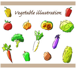 野菜の手描きイラストセット