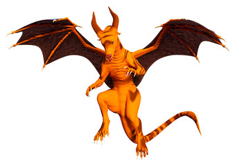 3D Rendering Fairy Tale Dragon on White