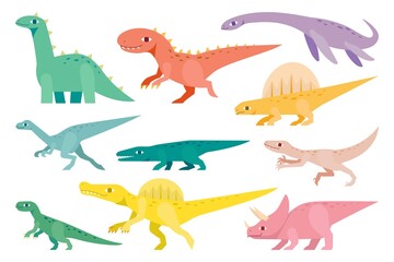 vector illustration set of cute Dinosaur.