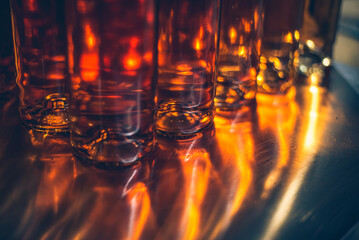 Ice wine bottles. Cabernet Franc bottles of wine in rows in hungarian wine cellar