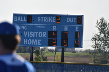 Blue Baseball Scoreboard