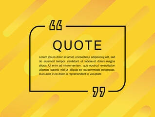 Quote frames templates. quote text bubbles. Speech Bubble isolated on yellow background. Vector illustration