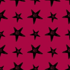 Summer seamless sea star pattern for fabrics and textiles and packaging and linens and kids and wrapping paper