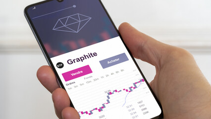 Investir dans un ETF graphite. Diversifier son investissement s'exposer à un fonds thématique. Acheter un fonds en bourse. Spéculer sur la thématique. Texte en français.