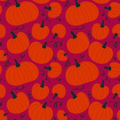 Halloween seamless pumpkin pattern for fabrics and textiles and packaging and gifts and cards and linens and kids