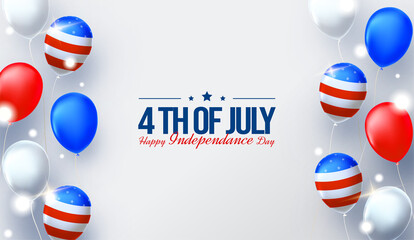 Happy independence july 4th on smooth paper background