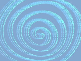 Abstract blue background with bright blue and green ornamental swirls, illustration