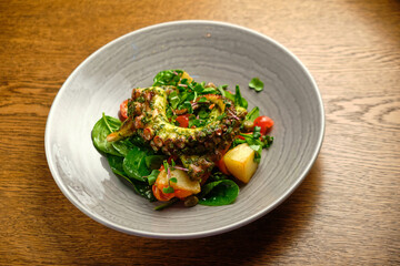 A dish with fried octopus tentacles