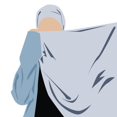 Illustration of beautiful Muslim woman wearing hijab