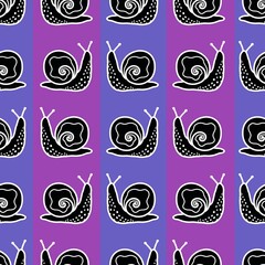 Fototapeta premium Animals seamless cute snails pattern for fabrics and textiles and packaging and gifts and cards and linens and kids