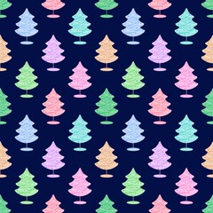 Obraz premium Seamless christmas tree pattern for new year gifts and fabrics