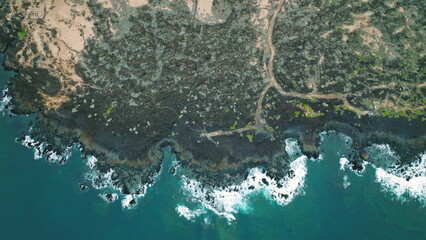 Fototapeta premium Abstract land surface on Lanzarote island seashore