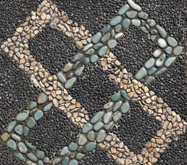 Pebble design pavement background texture