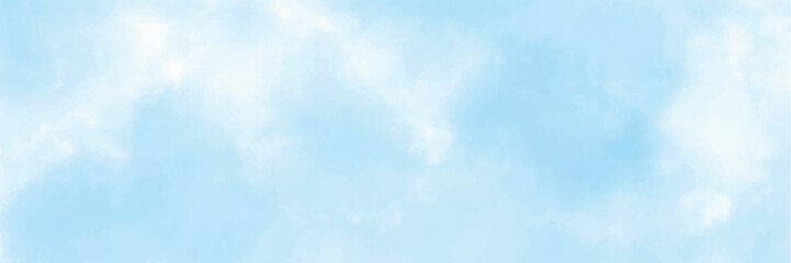 Blue watercolor background for textures backgrounds and web banners design. Blue sky white cloud white background