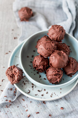 Chocolate truffles covered in chocolate