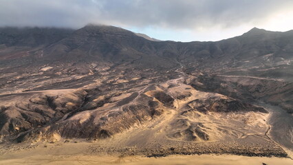 Canary Islands. Spain Atlantic ocean seaside. Winter seaside seascape.